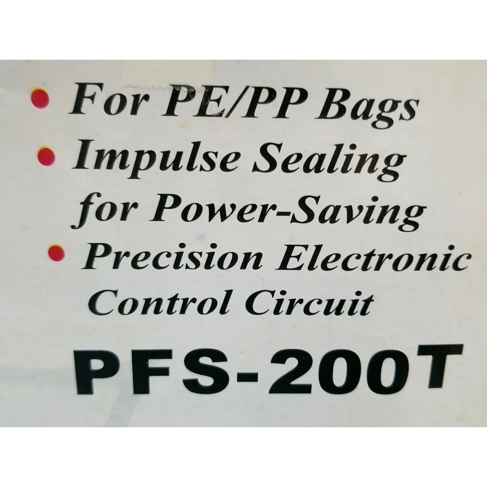 Impulse Sealer PFS-200T 8‎ Inch Manual Heat Sealer for PE PP Bags 300W 110V Blue